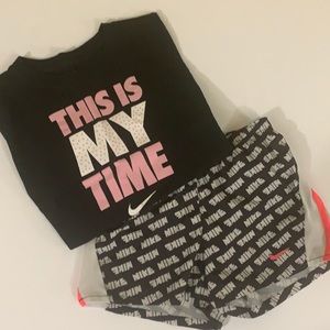 Girls Nike shorts and shirt